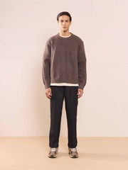 Black Textured Baggy Fit Trousers